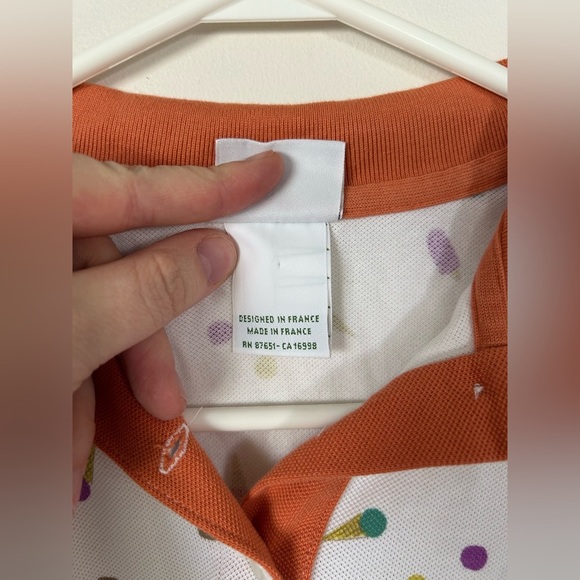 Lacoste White Ice Cream Polo Size Girls 16 - Picture 4 of 7